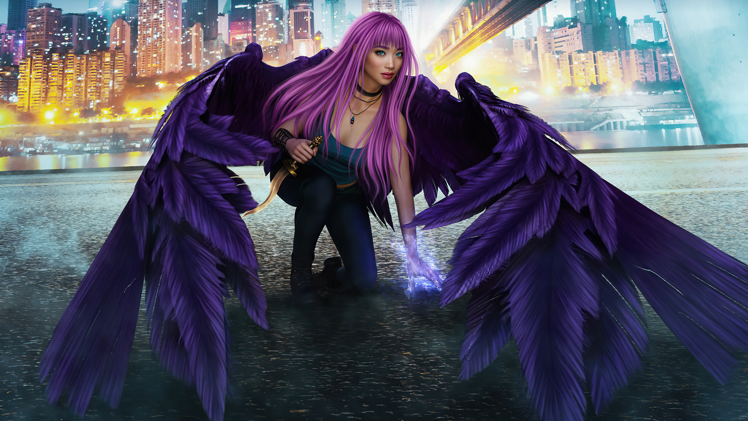 Обои графика, цифровое искусство, арт, дизайн, верхняя одежда в разрешении 2560x1440