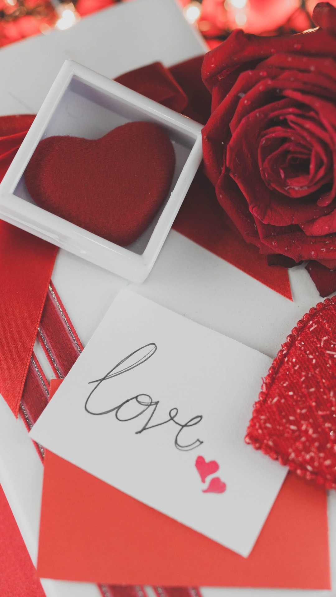 Обои День Святого Валентина, Роза, цветок, сад роз, красный цвет в разрешении 1080x1920