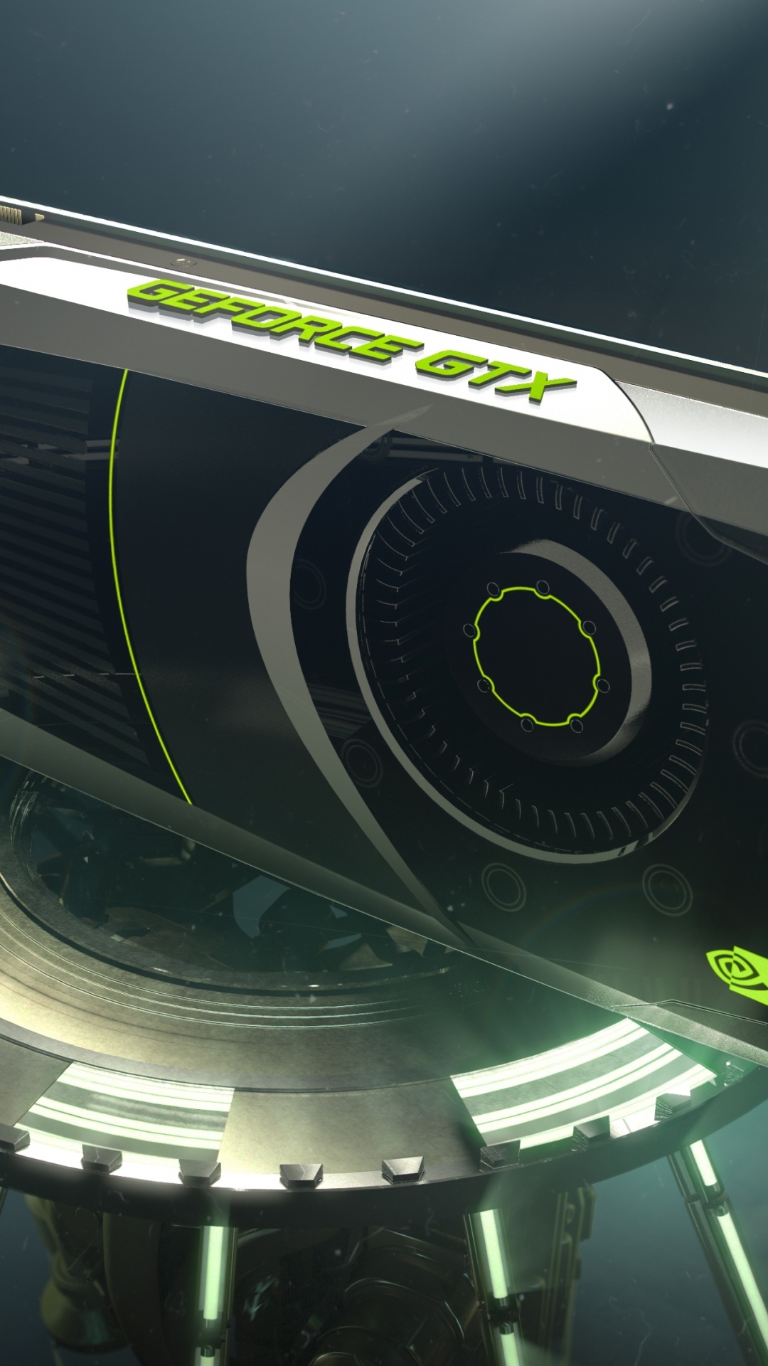 Обои nvidia, geforce, Графический процессор, технологии, объектив камеры в разрешении 1080x1920