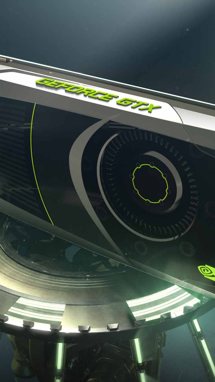 Обои nvidia, geforce, Графический процессор, технологии, объектив камеры в разрешении 720x1280