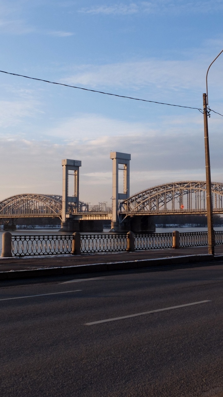 Обои Нева, мост, подвесной мост, extradosed мост, Гирдерский мост в разрешении 720x1280