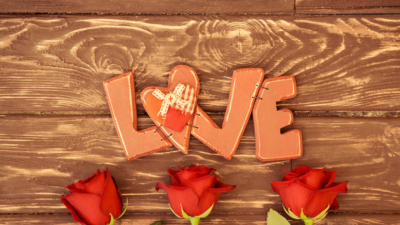 Обои День Святого Валентина, сердце, красный цвет, любовь, арт в разрешении 1280x720