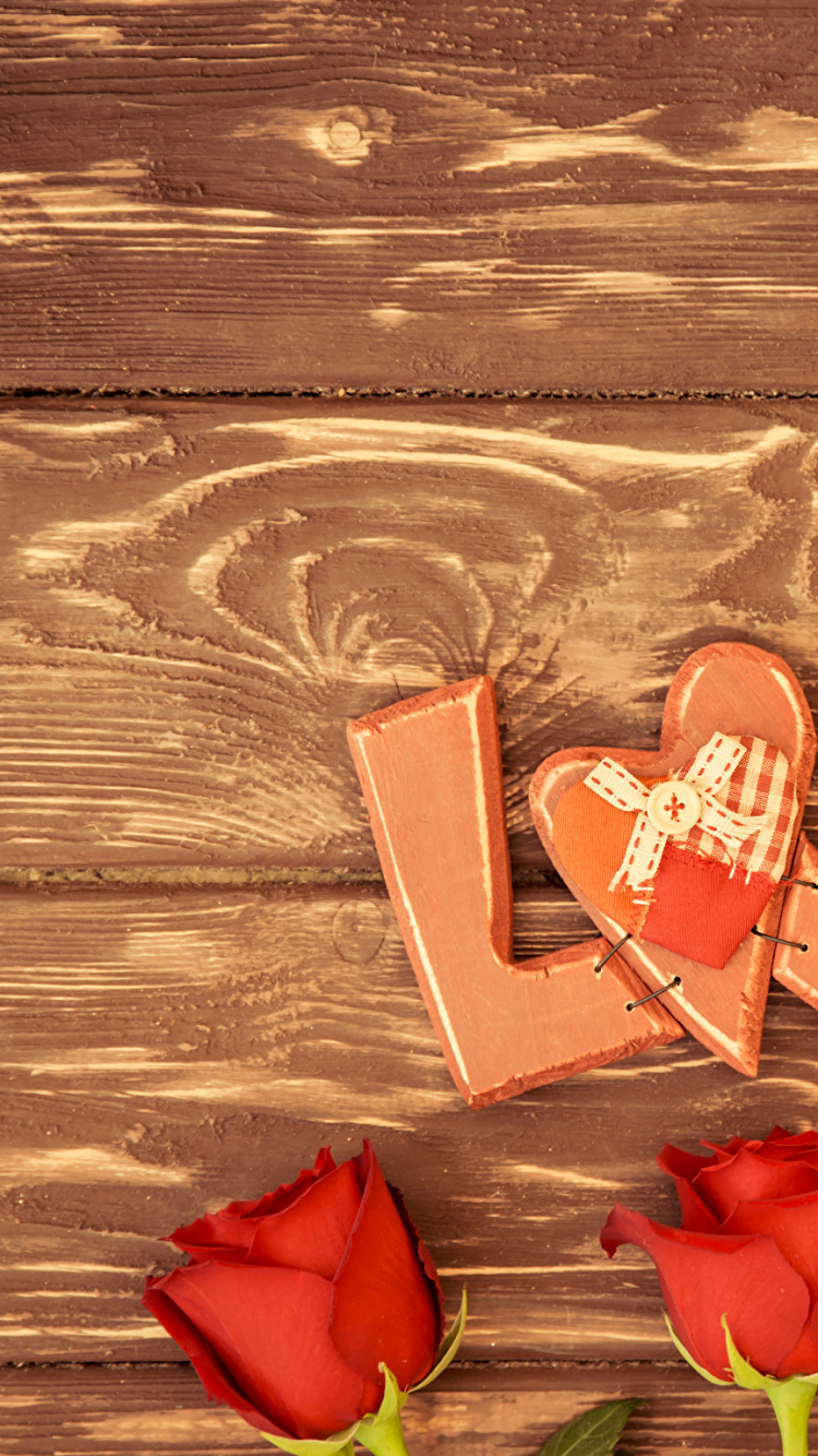 Обои День Святого Валентина, сердце, красный цвет, любовь, арт в разрешении 750x1334