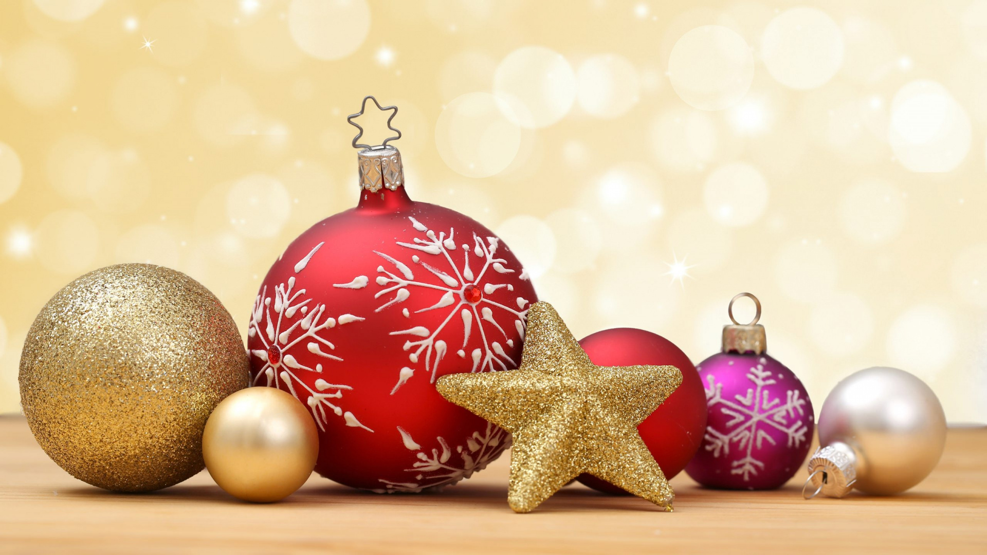 Обои Рождественский день, Новый год, Рождественские украшения, рождественский орнамент, Рождество в разрешении 1920x1080