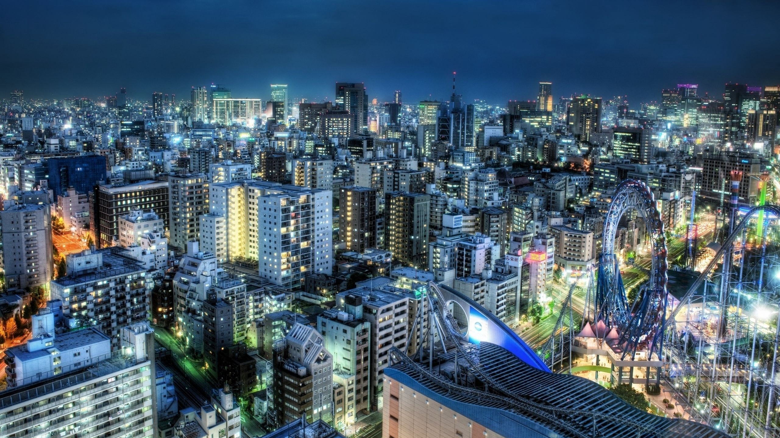 Обои городской пейзаж, город, городской район, метрополия, линия горизонта в разрешении 2560x1440