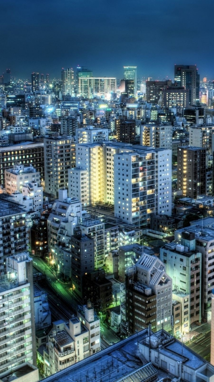 Обои городской пейзаж, город, городской район, метрополия, линия горизонта в разрешении 750x1334