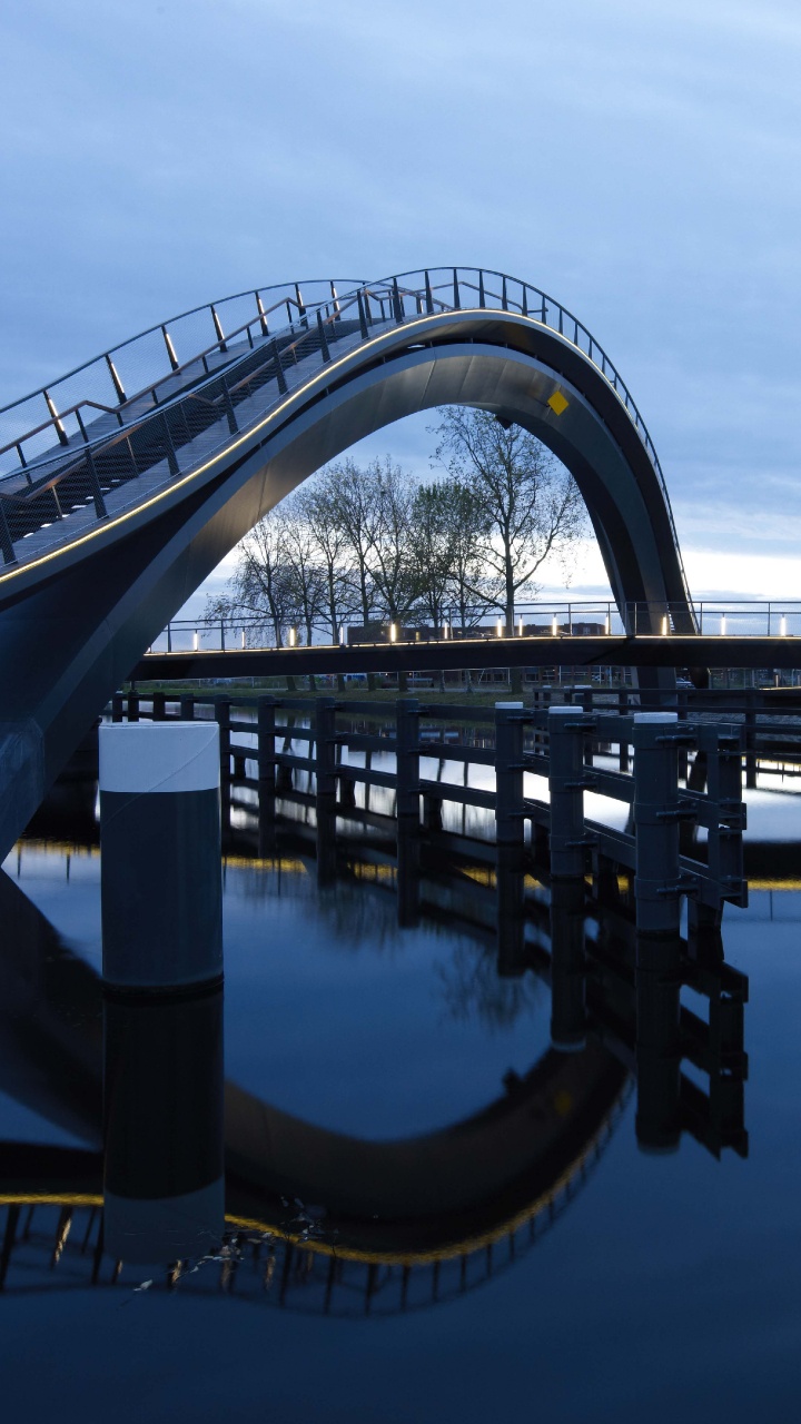 Обои мост, арочный мостик, воздушная линия, связана арочный мост, разводной мост в разрешении 720x1280