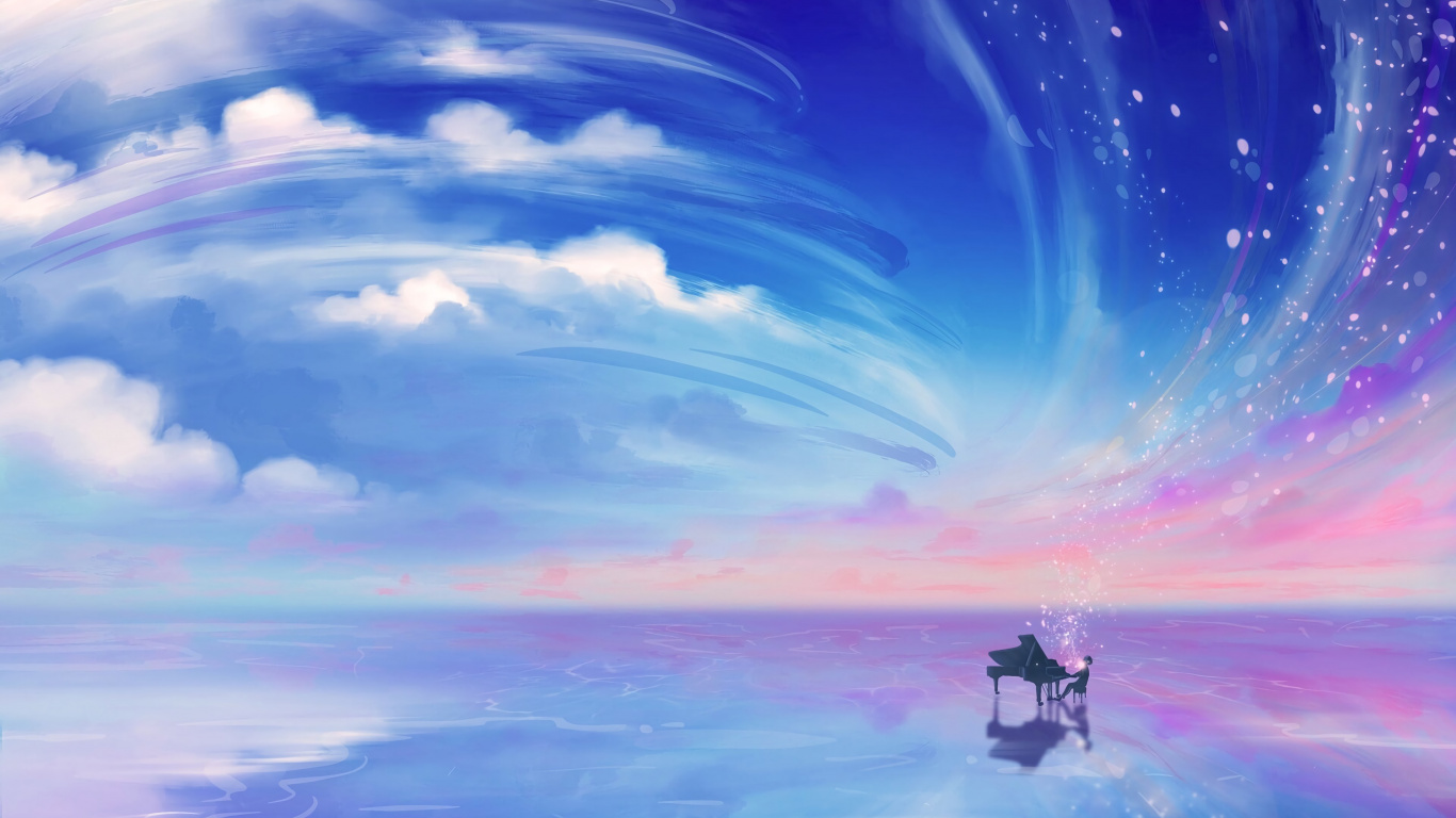 Обои атмосфера, облако, иллюстрация, космос, спокойный в разрешении 1366x768