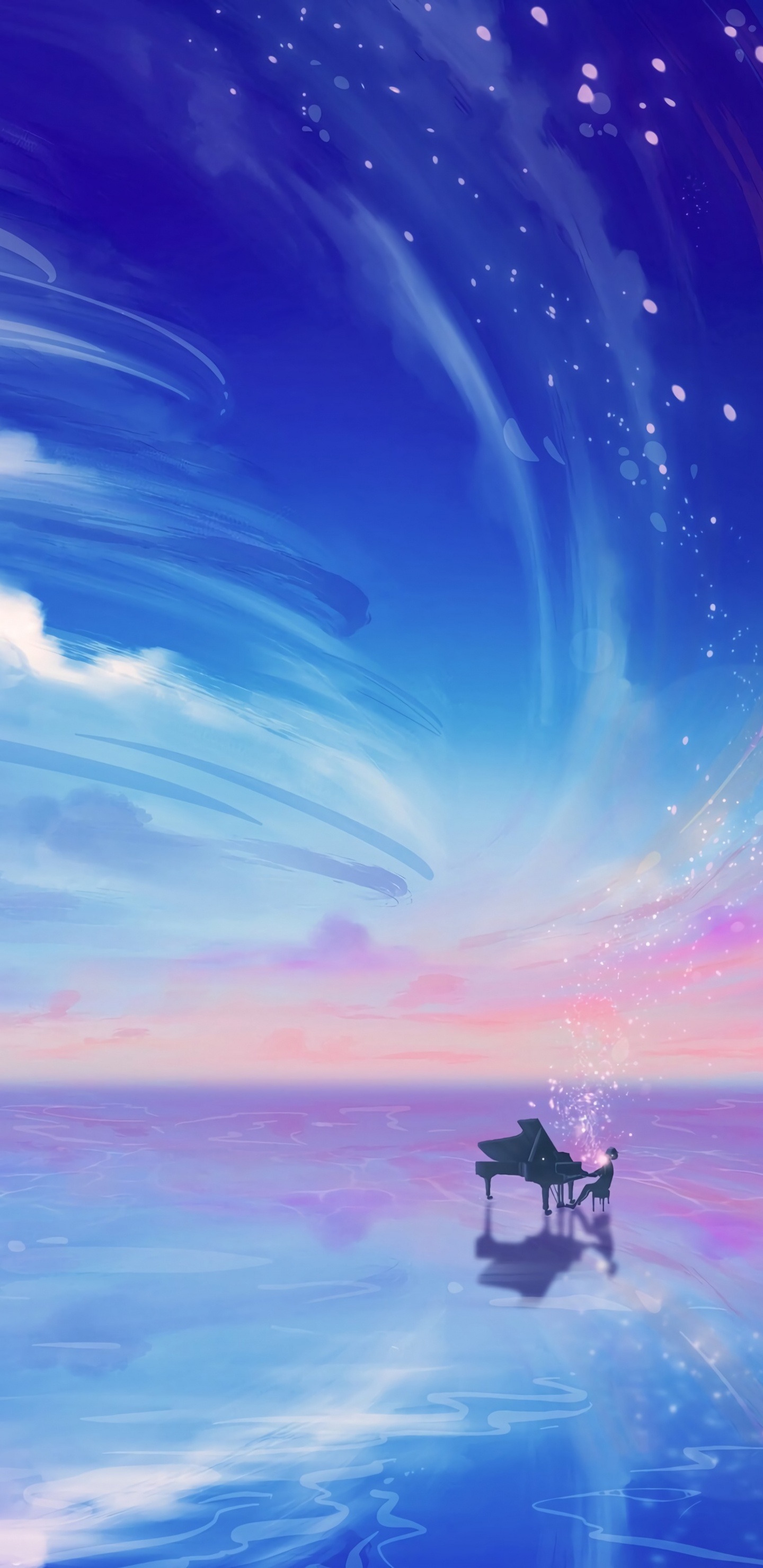 Обои атмосфера, облако, иллюстрация, космос, спокойный в разрешении 1440x2960