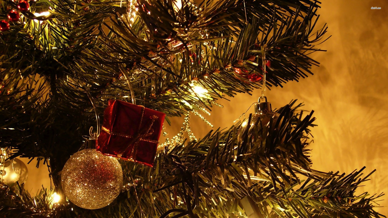 Обои елка, рождественский орнамент, Рождество, Рождественские украшения, Рождественские огни в разрешении 1280x720