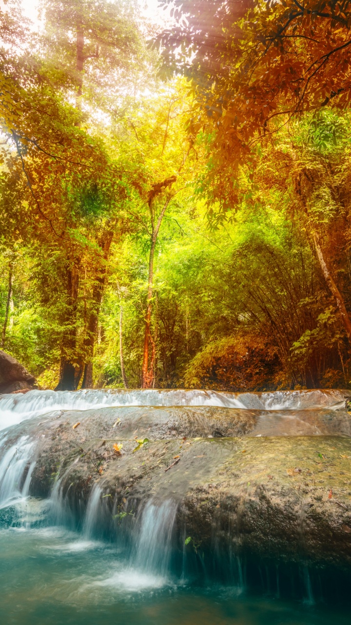 Обои пейзаж, водопад, природный заповедник, водоем, природа в разрешении 720x1280