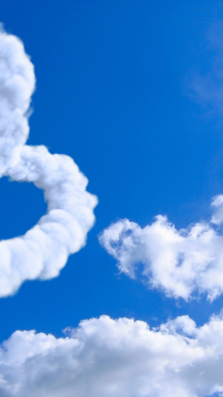 Обои облако, синий, дневное время, кучевое облако, атмосфера в разрешении 750x1334