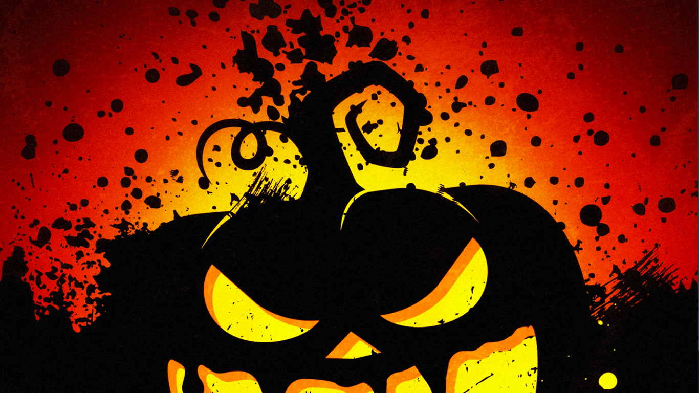 Обои Helloween, Оранжевый цвет, Haval Mase, красочность, арт в разрешении 1366x768