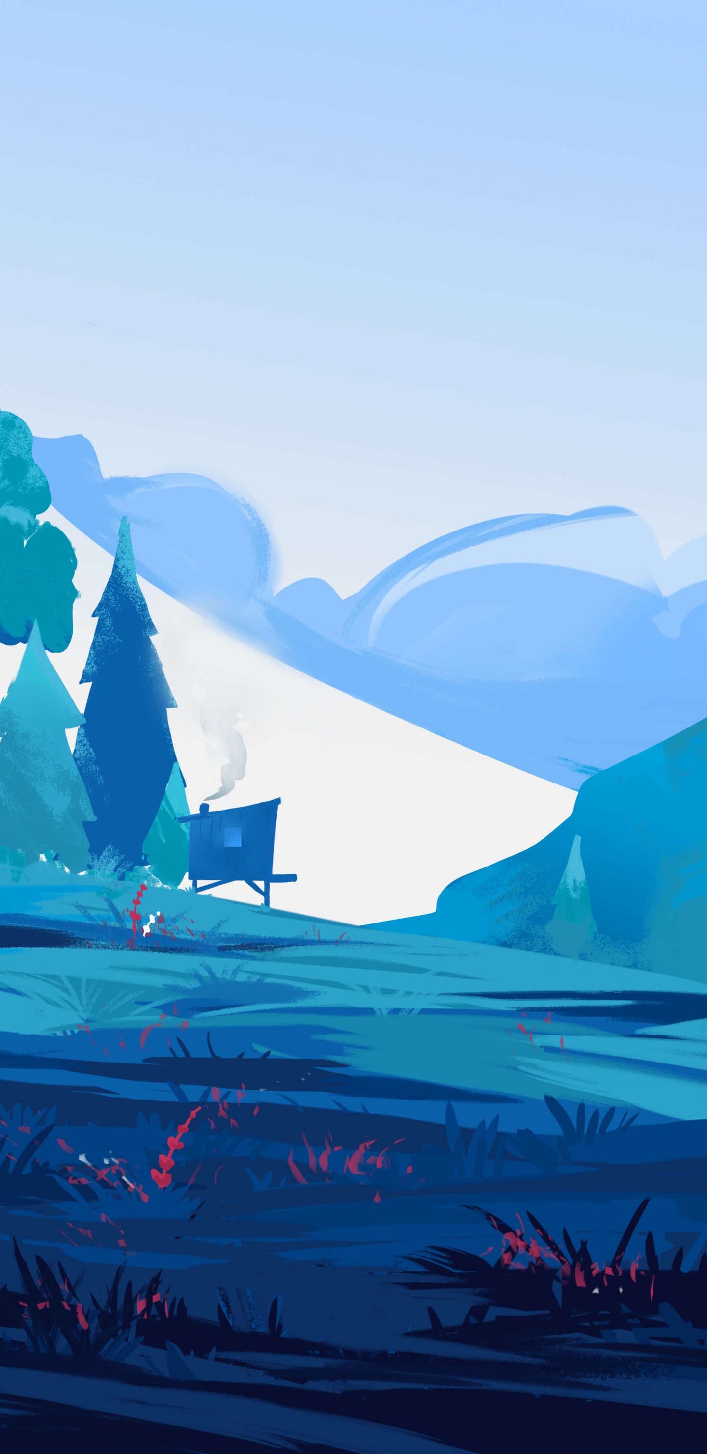 Обои природный ландшафт, склон, ледяная шапка, замораживание, горный рельеф в разрешении 1440x2960