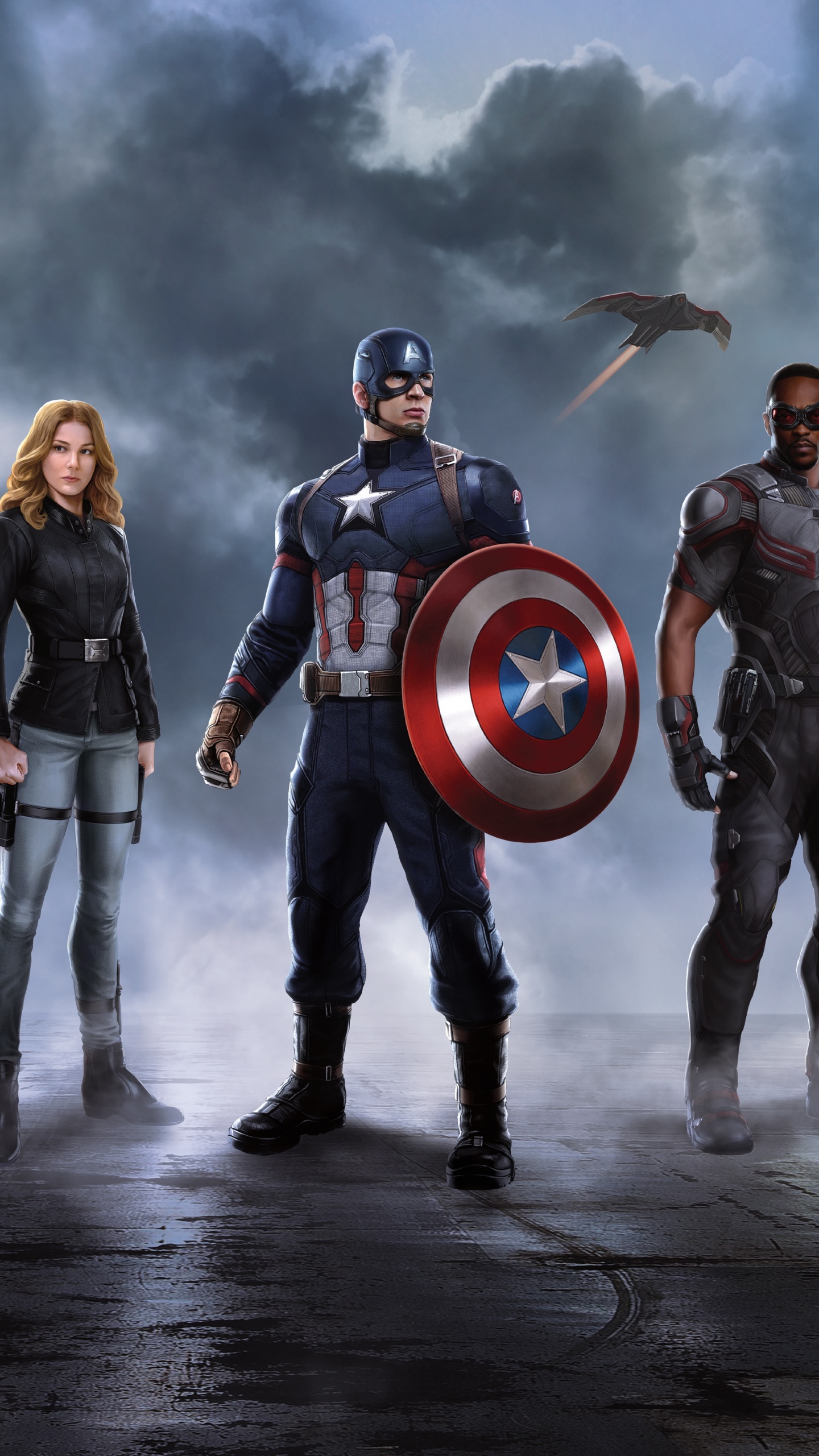 Обои Клинт Бартон, Капитан Америка, Железный человек, супергерой, вымышленный персонаж в разрешении 1440x2560