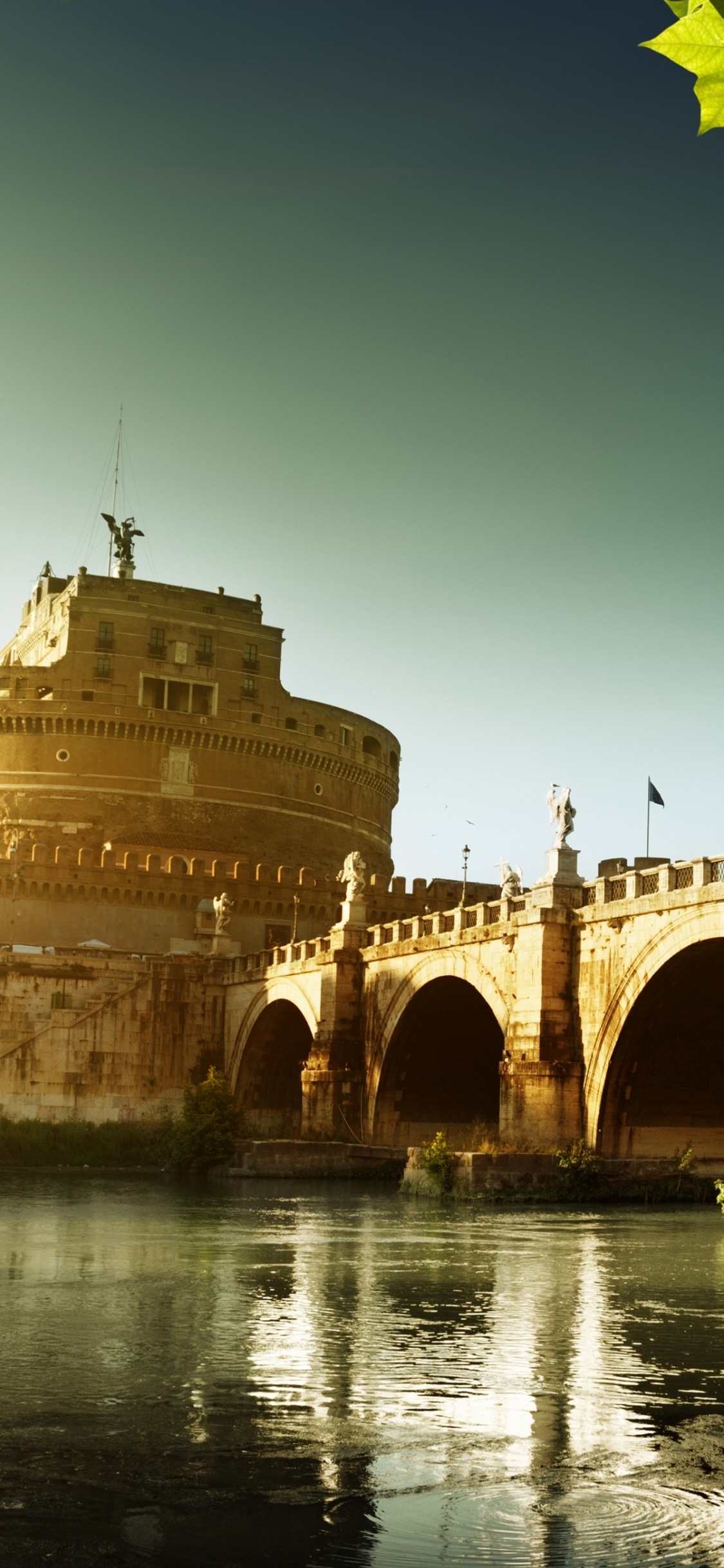 Обои ориентир, отражение, водный путь, вода, мост в разрешении 1125x2436