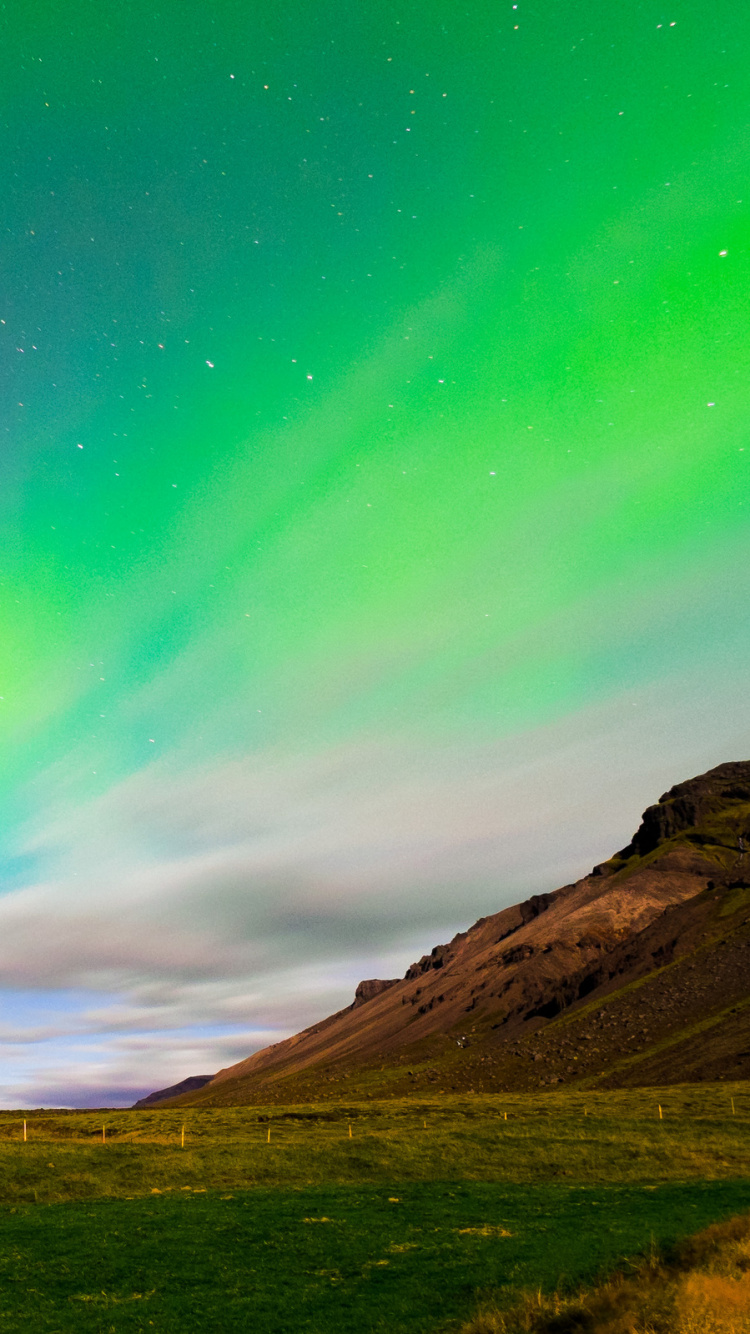 Обои Аврора, природа, атмосфера, пейзаж, Радуга в разрешении 750x1334