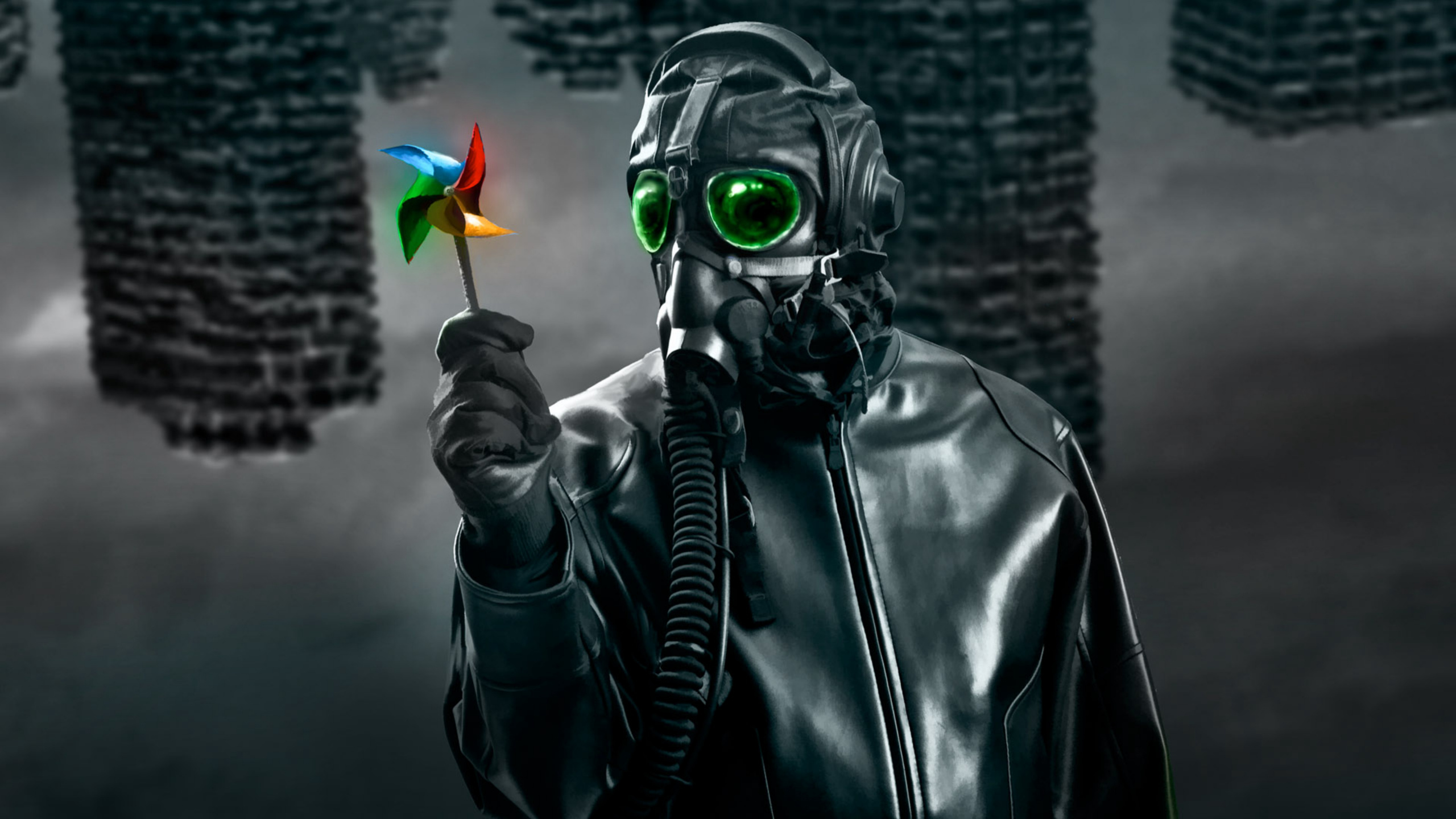 Обои Думсдэй, Научная фантастика, костюм, противогаз, головной убор в разрешении 2560x1440