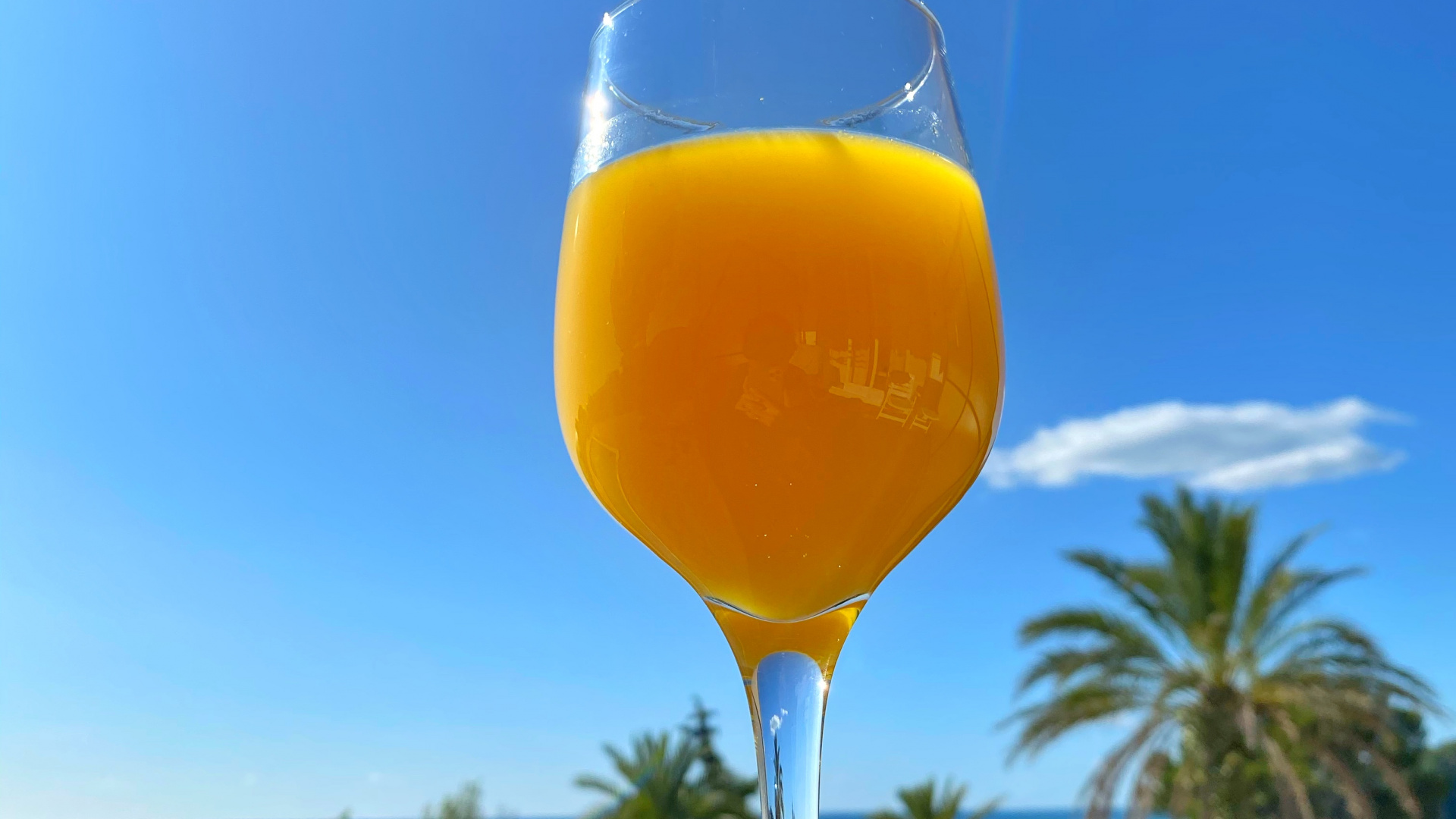 Обои напиток, Беллини, вино, сок, бокал для вина в разрешении 1920x1080