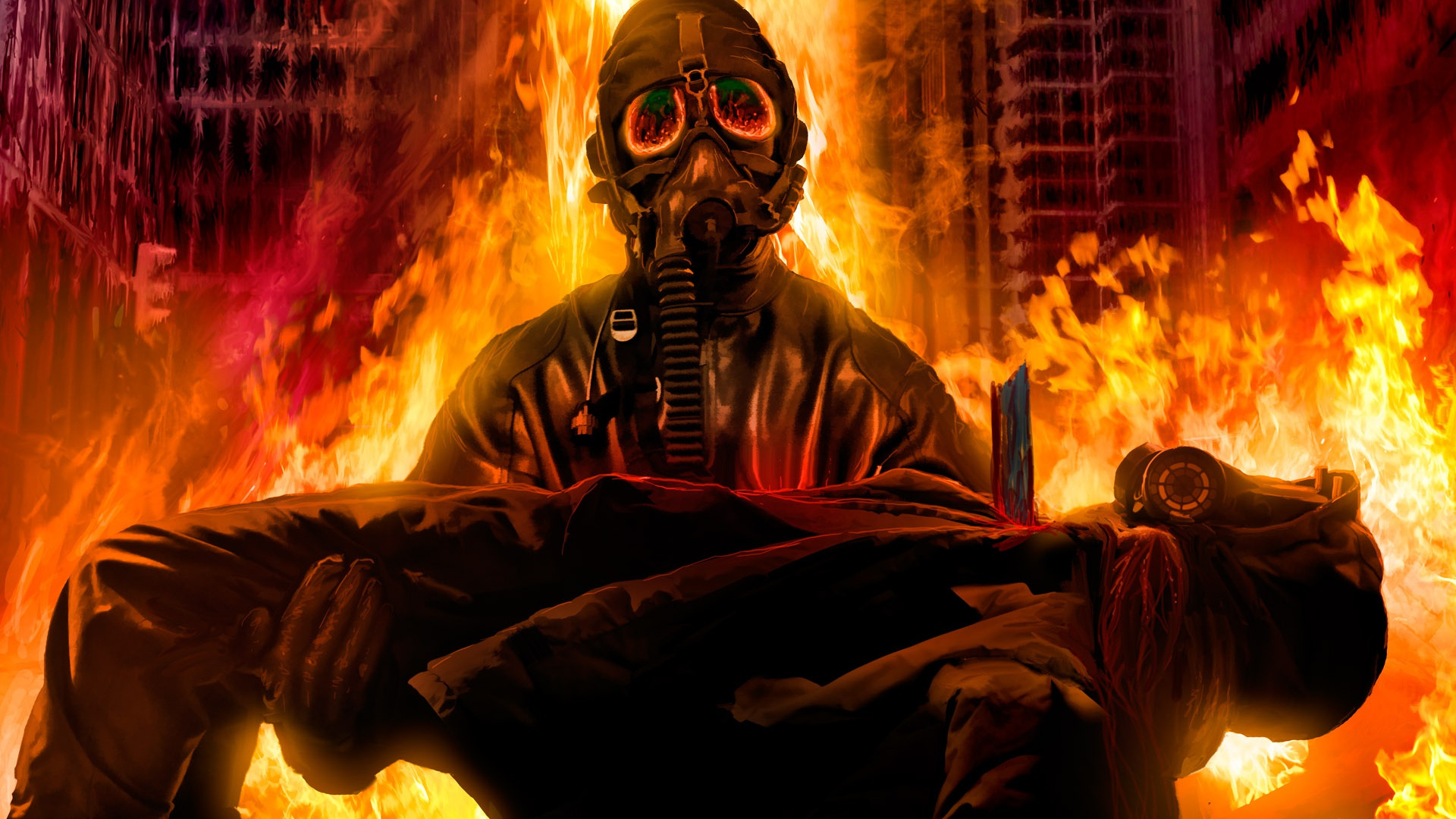 Обои огонь, спецэффекты, фантастика, Апокалипсис, deviantart в разрешении 1920x1080