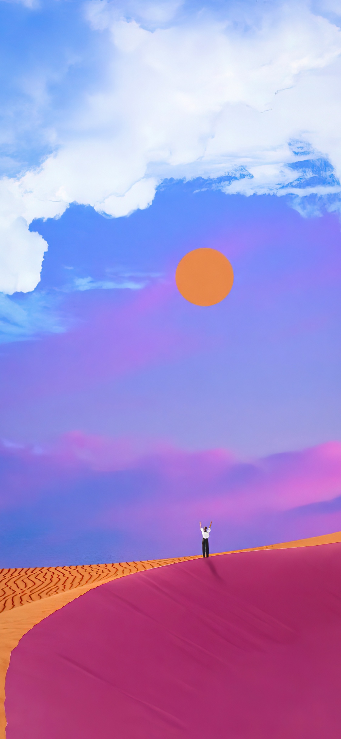 Обои облако, атмосфера, дневное время, синий, Люди в природе в разрешении 1125x2436