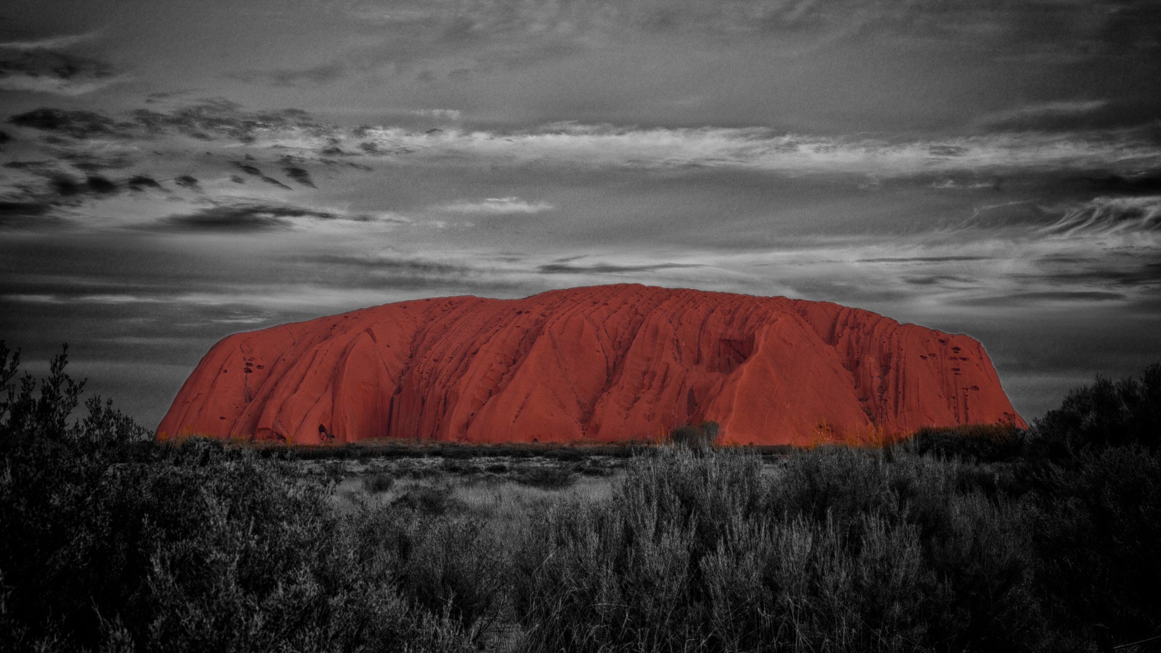 Обои Айерс Рок, Улуру, природа, рок, облако в разрешении 3840x2160