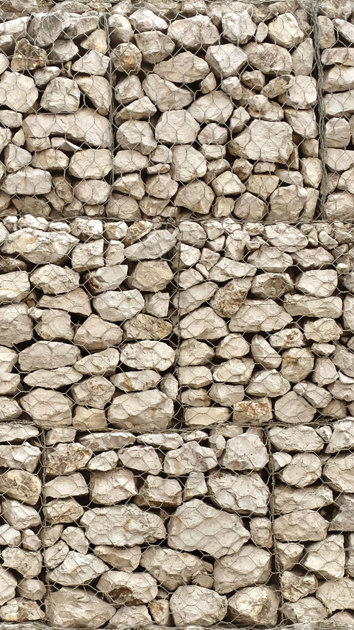 Обои стена, каменная стена, гравий, габион, рок в разрешении 720x1280