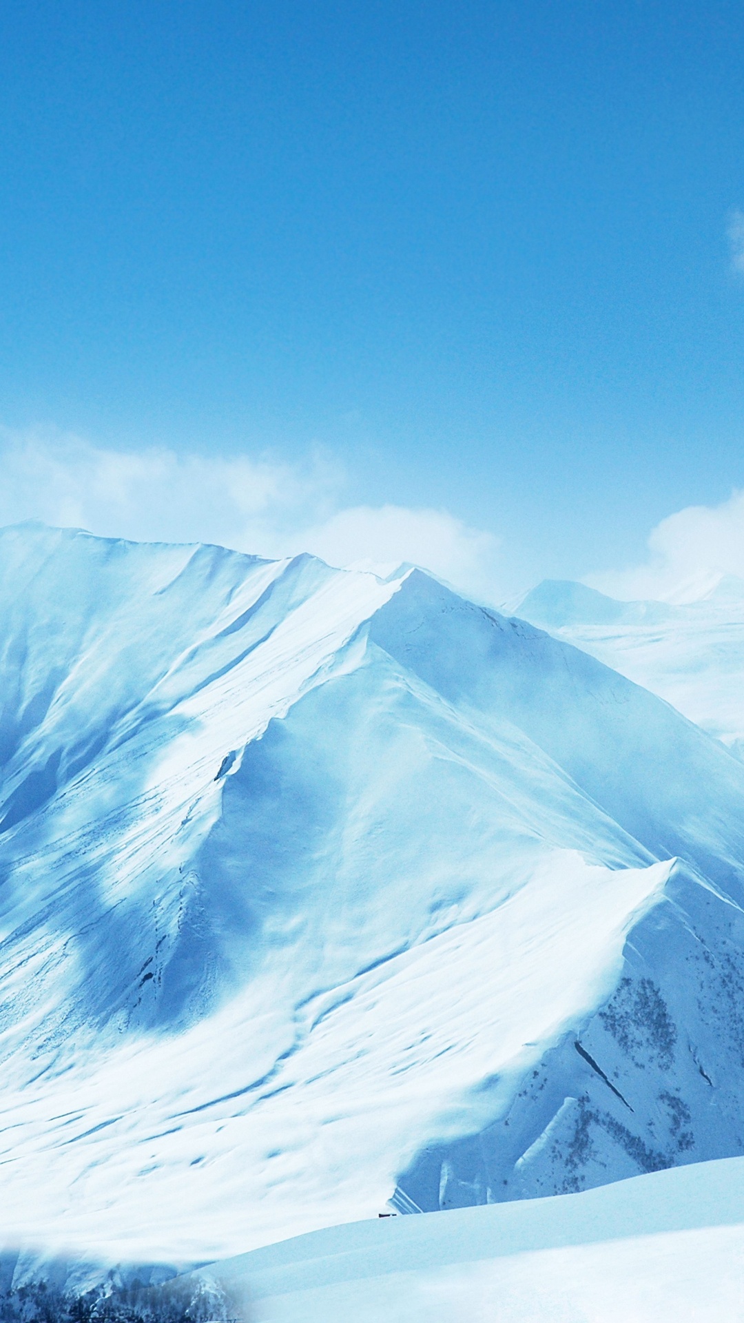 Обои гора, снег, горный хребет, горный рельеф, массив в разрешении 1080x1920