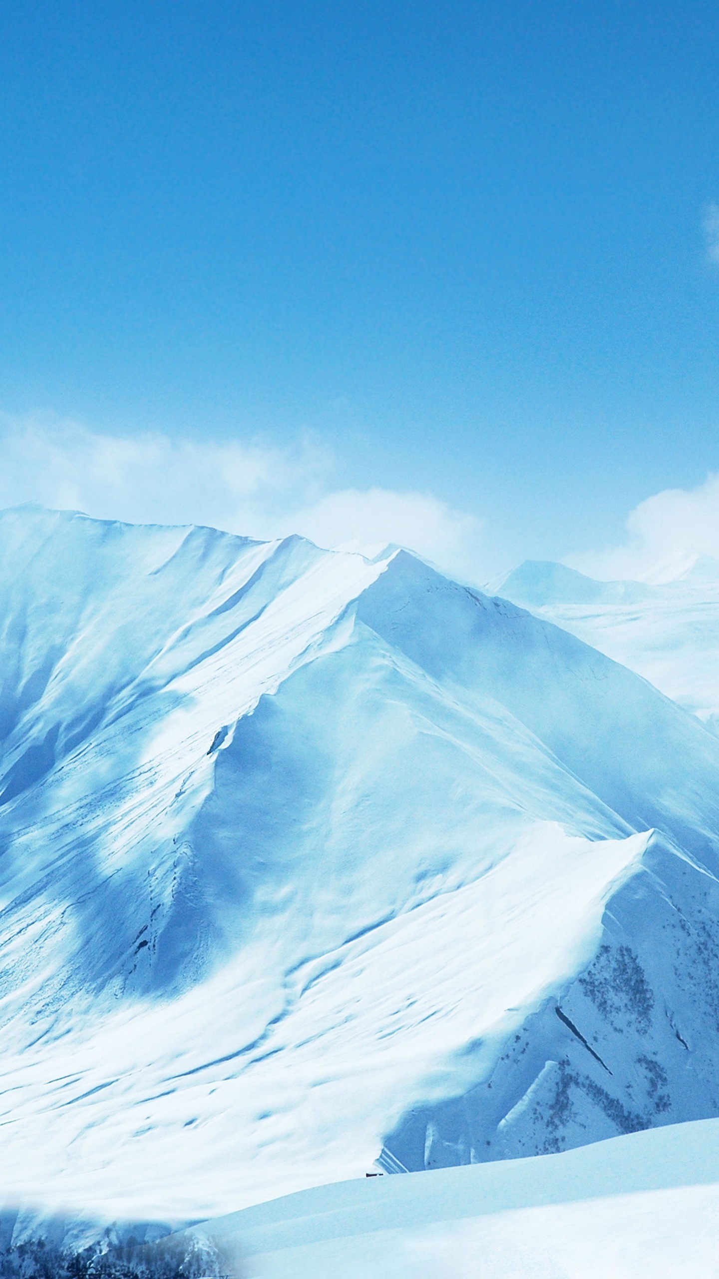 Обои гора, снег, горный хребет, горный рельеф, массив в разрешении 1440x2560