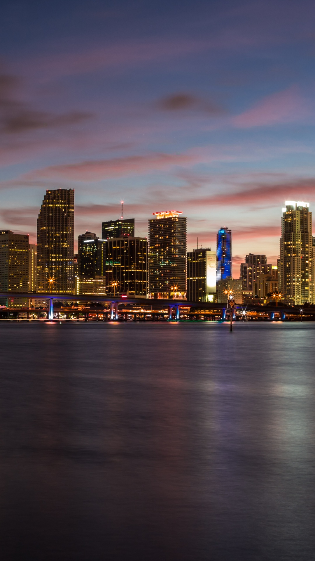 Обои Майами, городской пейзаж, город, линия горизонта, городской район в разрешении 1080x1920