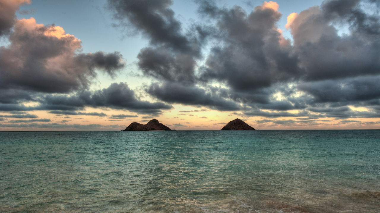 Обои облако, море, океан, горизонт, вода в разрешении 1280x720