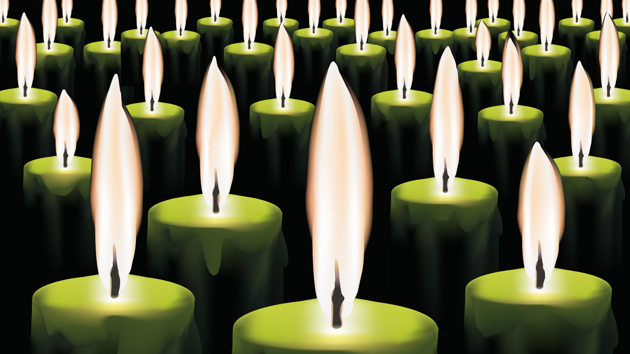 Обои горящая свеча, свеча, пламя, свет, освещение в разрешении 1280x720
