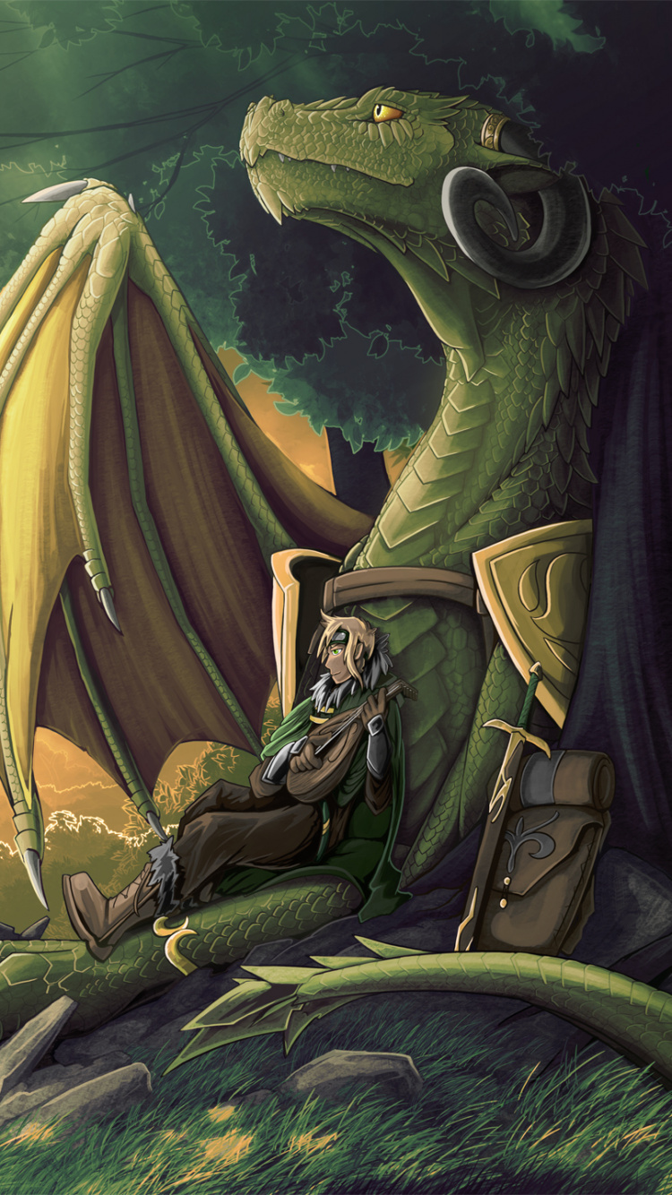 Обои дракон, мифология, мифическое существо, арт, искусство в разрешении 750x1334