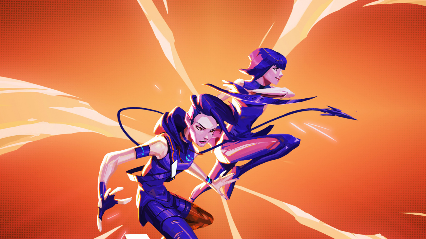 Обои мультфильм, рог телефон 7, asus, жест, арт в разрешении 1366x768