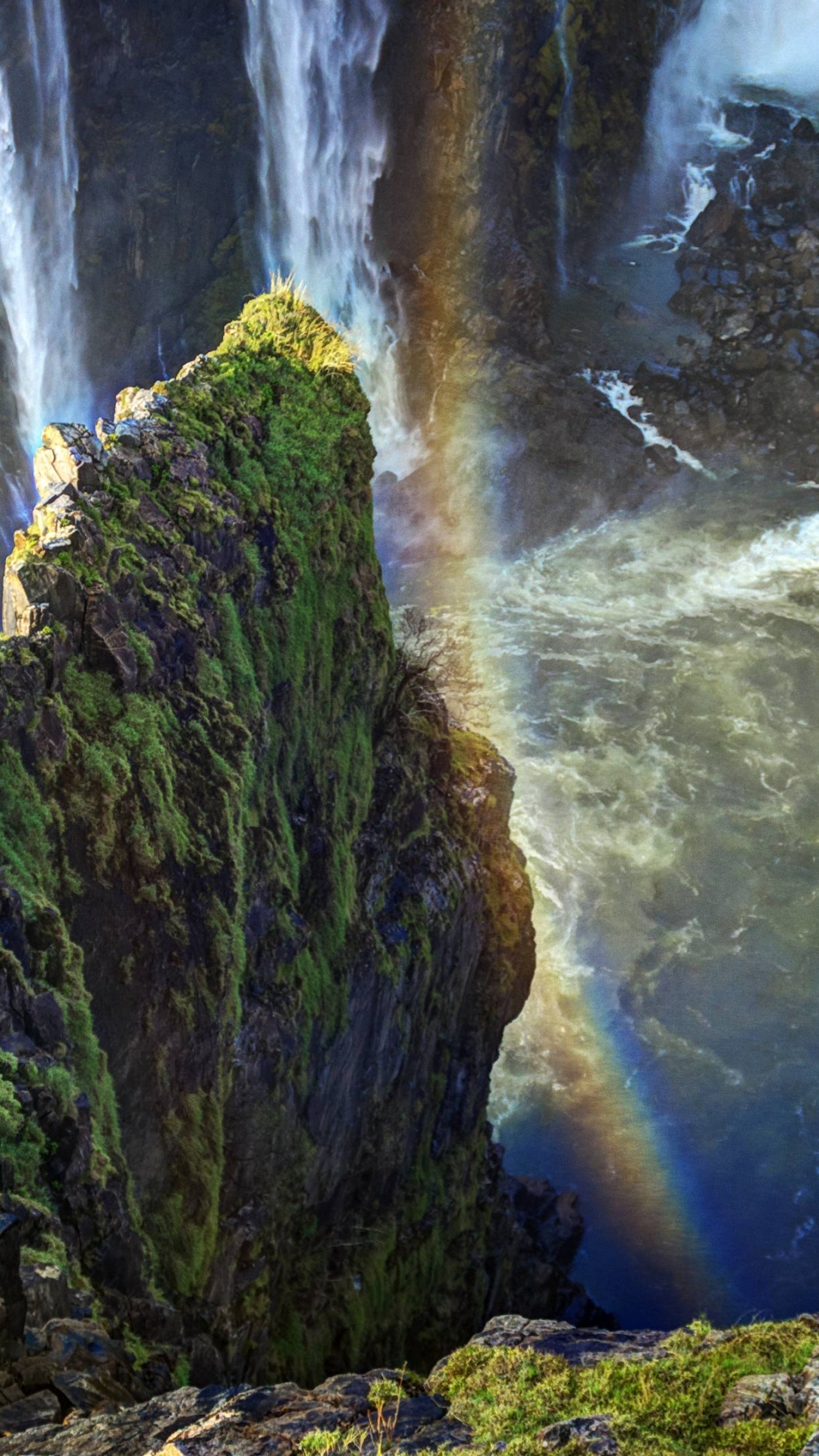 Обои пейзаж, водопад, природа, вода, природный ландшафт в разрешении 1080x1920