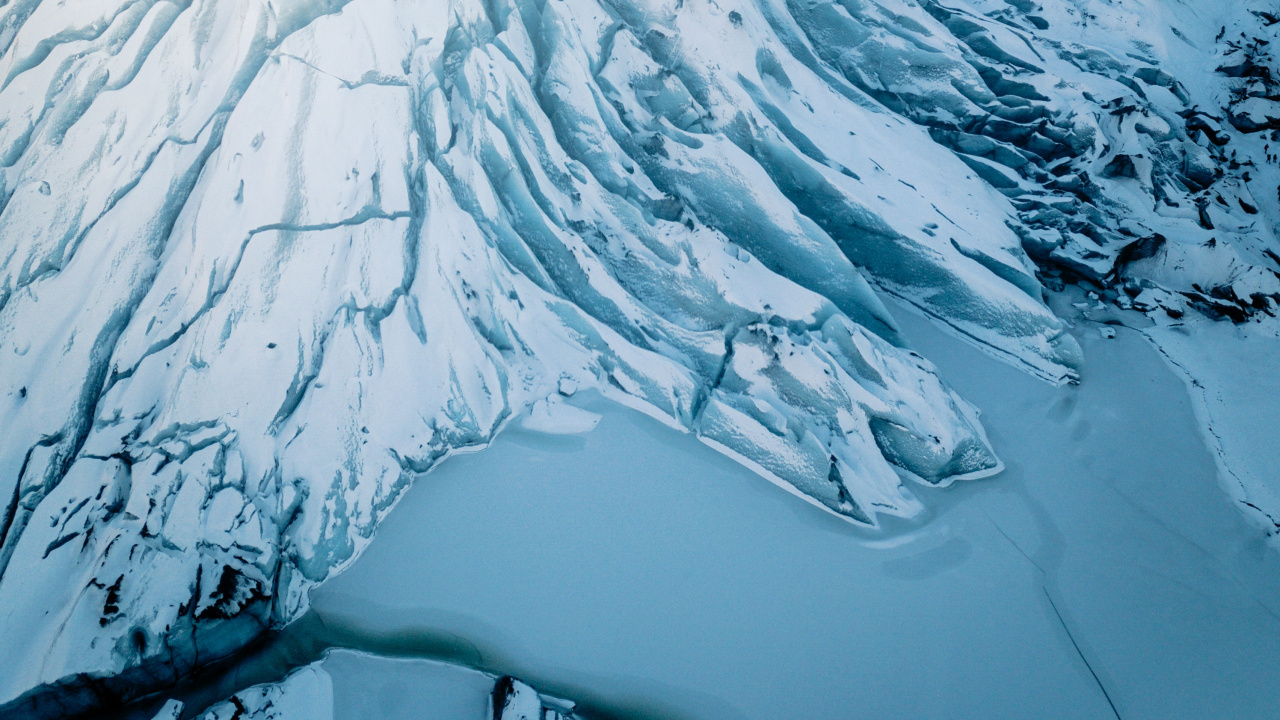 Обои снег, ледяная форма, вода, замораживание, лед в разрешении 1280x720