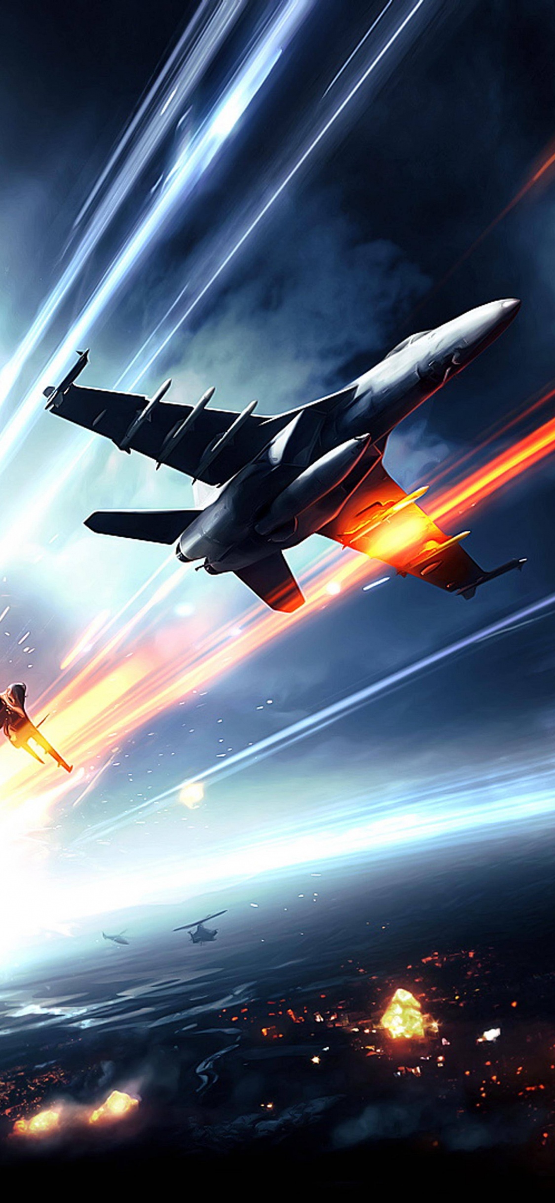 Обои самолеты, Ракетный самолет, атмосфера, космос, крыло в разрешении 1125x2436