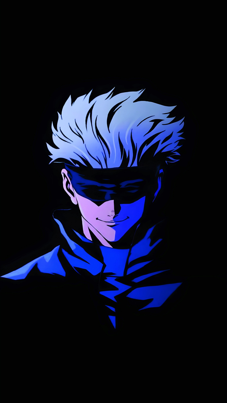 Обои аниме, Годжо Сатору, сатору годзё, аниме арт, джиу-джитсу кайсен в разрешении 750x1334