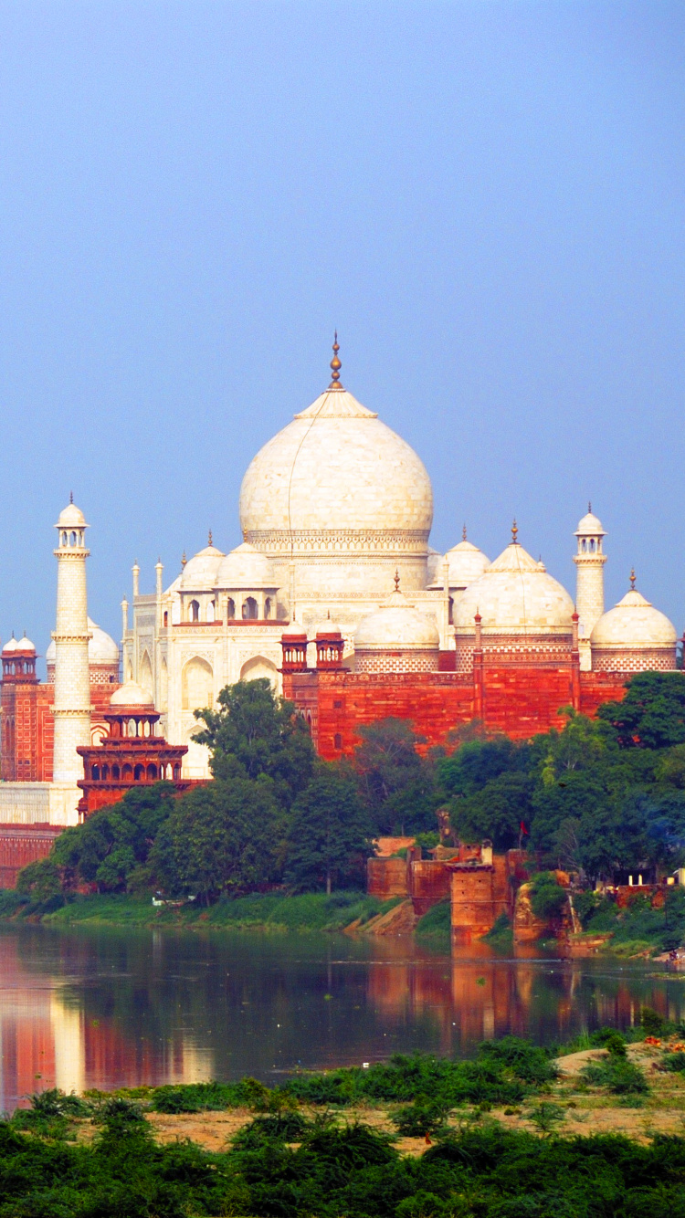 Обои Тадж-Махал, Агра Форт, ориентир, место поклонения, мечеть в разрешении 750x1334