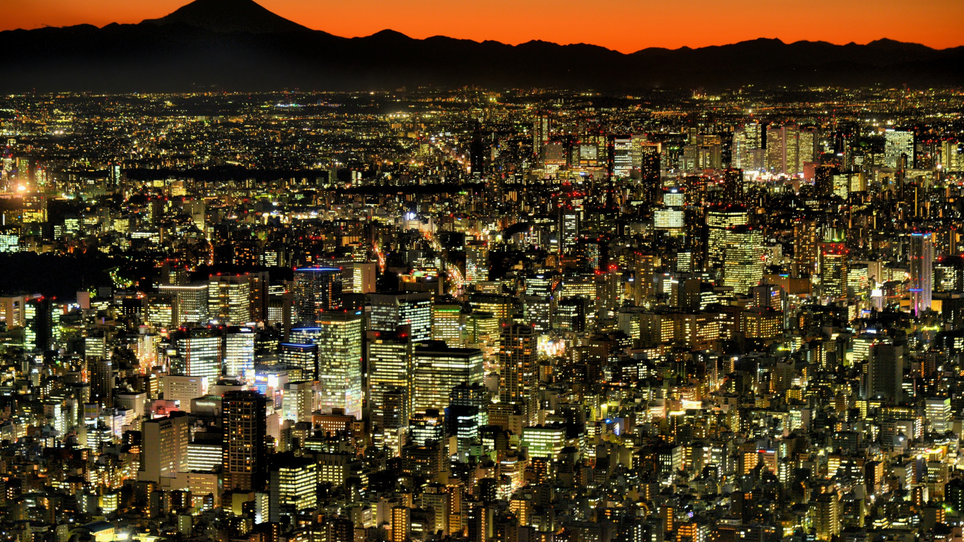 Обои городской пейзаж, горизонт, Токио, ночь, город в разрешении 1920x1080