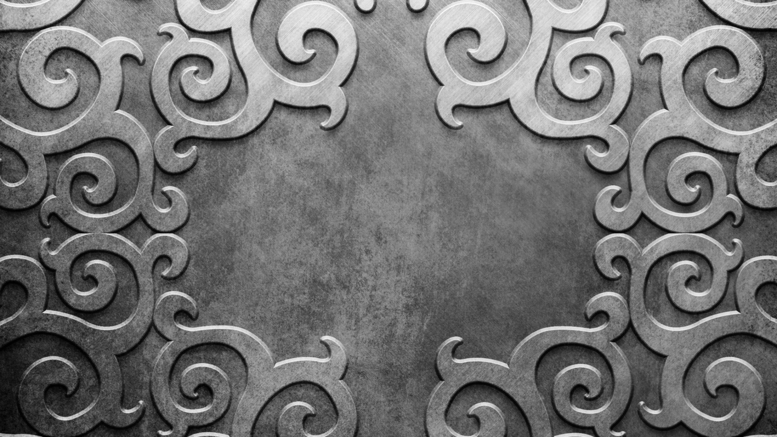 Обои металл, узор, число, круг, монохромный режим в разрешении 2560x1440