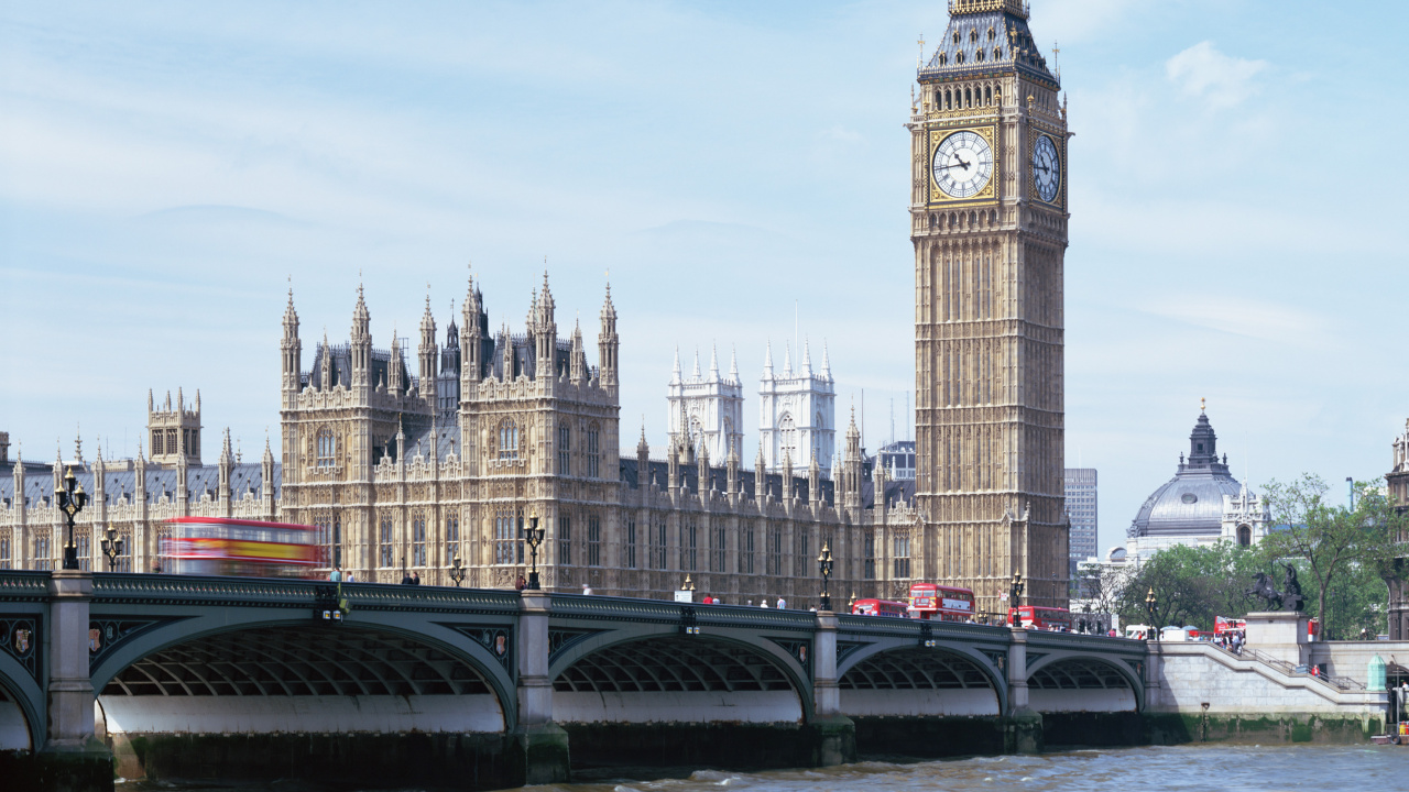 Обои Биг Бен, ориентир, вышка, часовая башня, город в разрешении 1280x720