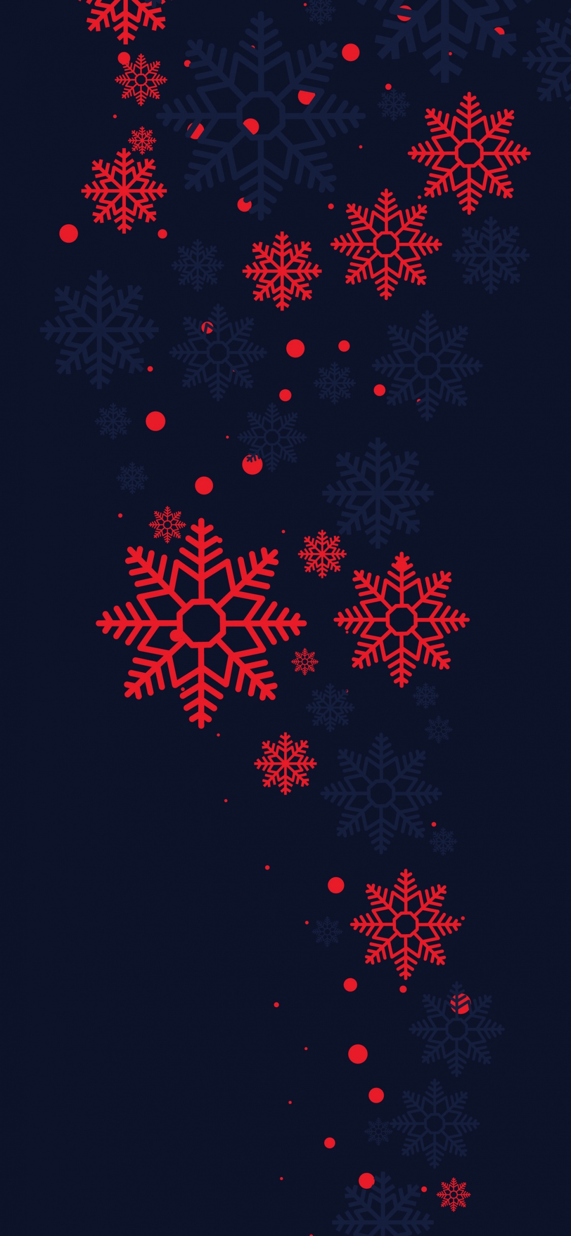 Обои Рождество, Снежинка, красный цвет, арт, электрик в разрешении 1125x2436