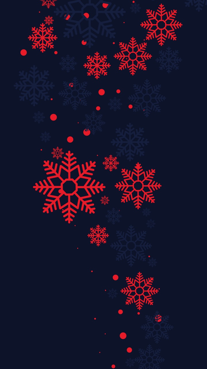 Обои Рождество, Снежинка, красный цвет, арт, электрик в разрешении 720x1280