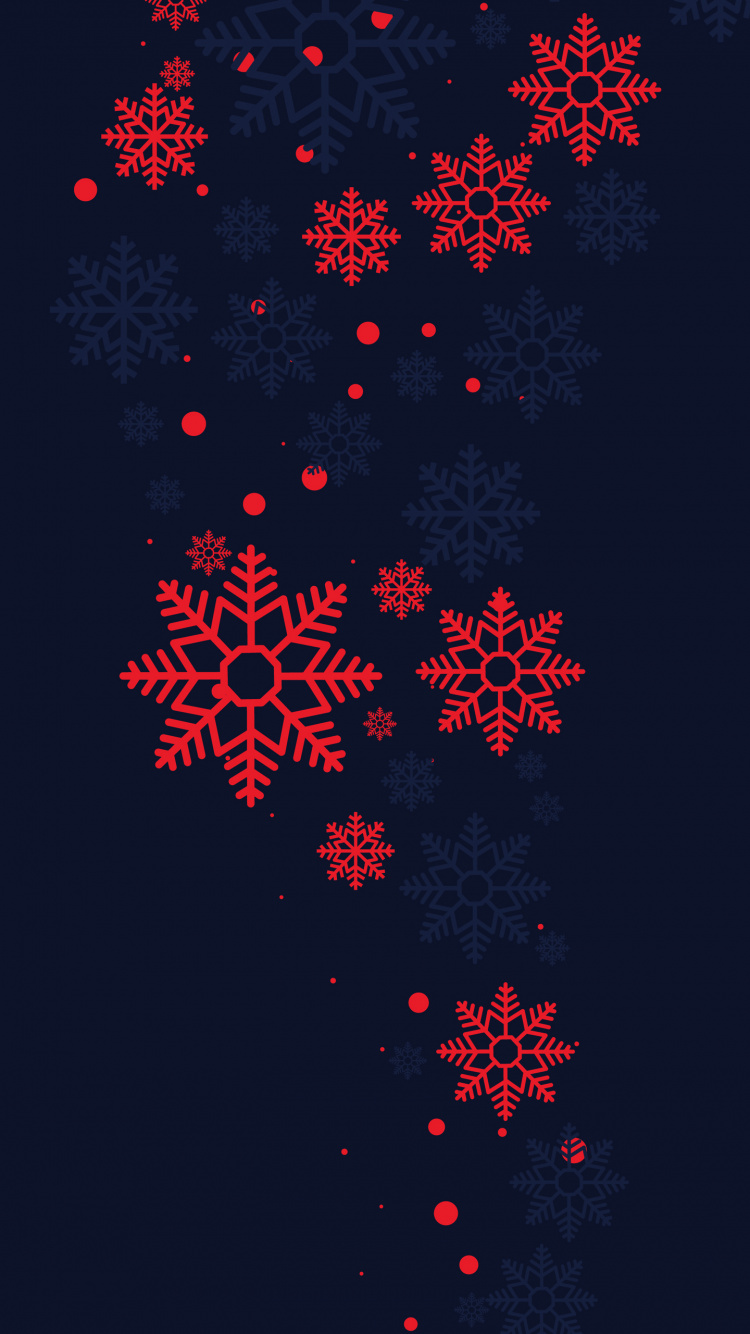 Обои Рождество, Снежинка, красный цвет, арт, электрик в разрешении 750x1334