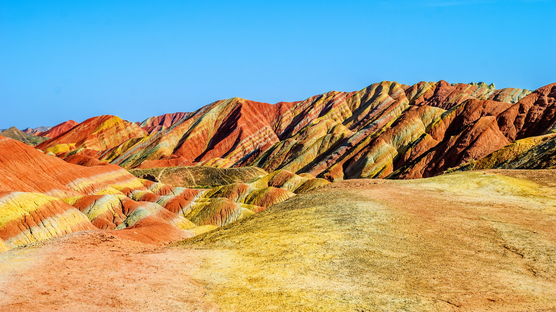Цветные скалы Чжанъе Данксиа, Ганьсу, Китай