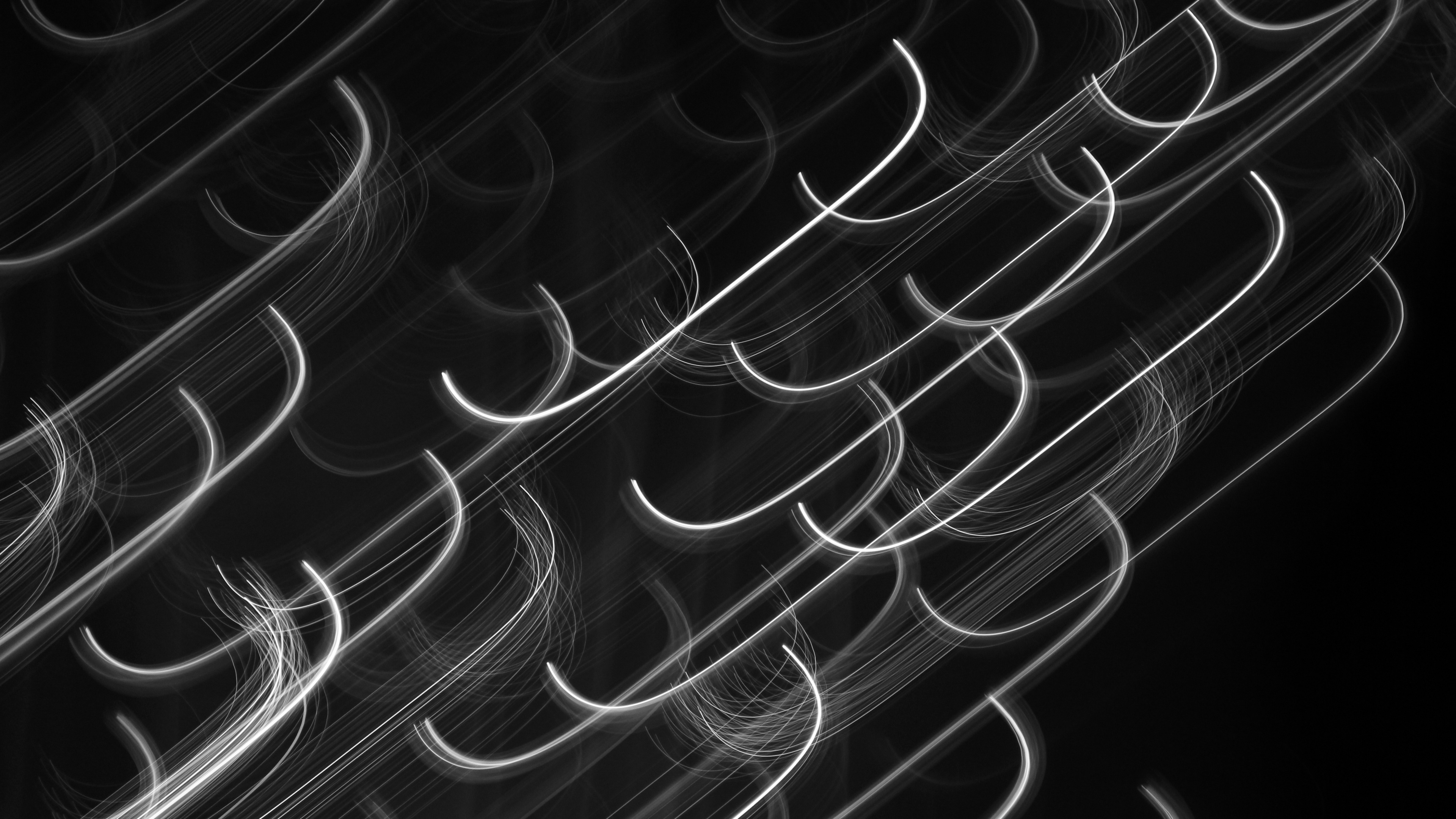 Обои монохромный, черный и белый, черный, линия, узор в разрешении 3840x2160