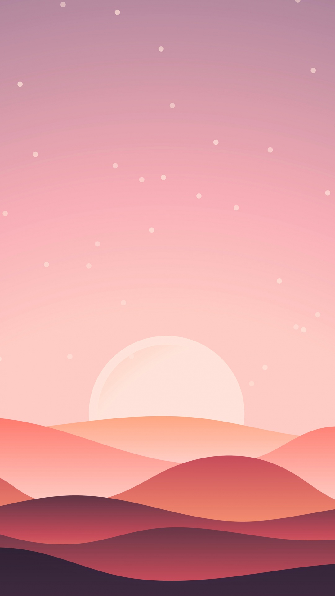 Обои евклидов вектор, иллюстрация, векторная графика, закат, графика в разрешении 1080x1920