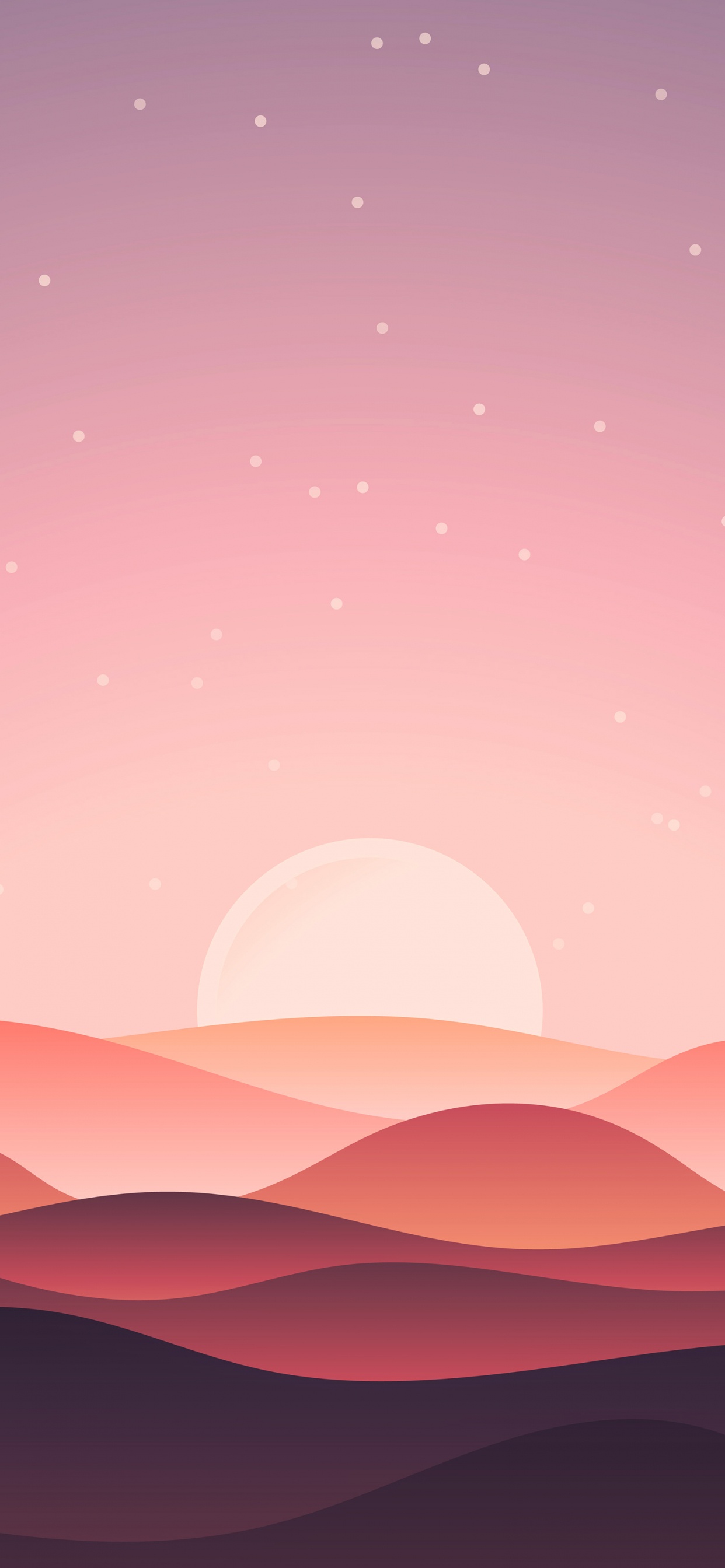 Обои евклидов вектор, иллюстрация, векторная графика, закат, графика в разрешении 1242x2688