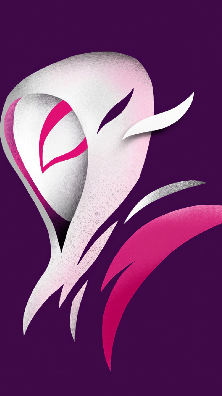 Обои Гвен Стейси, лого, графика, пурпурный цвет, растение в разрешении 720x1280